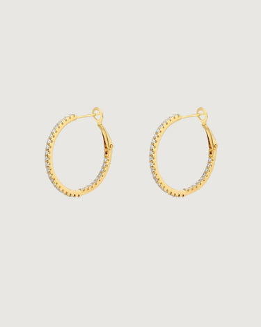 MOISSANITE HOOP EARRINGS 18K GOLD - STUDIO JO STORE